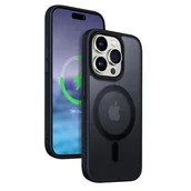 Etui i futerały do telefonów - Etui CRONG Hybrid Frost MAG Cover MagSafe do Apple iPhone 15 Pro Granatowy - miniaturka - grafika 1