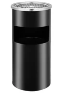 Pozostałe meble ogrodowe - Czarny ścienny kosz na śmieci z popielniczką T7-R82 - miniaturka - grafika 1