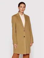 Płaszcze damskie - Calvin Klein Płaszcz wełniany Crombie K20K204155 Brązowy Regular Fit - miniaturka - grafika 1