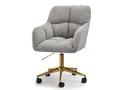 Fotele i krzesła biurowe - MODNY FOTEL OBROTOWY ISLA SZARY BARANEK NA ZŁOTEJ PODSTAWIE - miniaturka - grafika 1