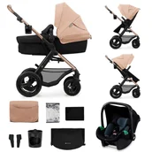 Wózki dziecięce - Kinderkraft, Moov 2 Air, wózek wielofunkcyjny, 3w1, Sand Beige - miniaturka - grafika 1