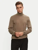 Swetry męskie - BOSS Golf Musso-P 50468262 Brązowy Slim Fit - miniaturka - grafika 1