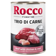 Mokra karma dla psów - Megapakiet Rocco Classic Trio di Carne, 24 x 400 g - Wołowina, kurczak i cielęcina - miniaturka - grafika 1
