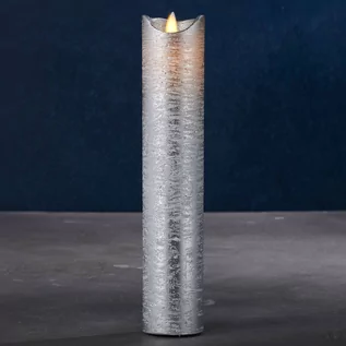 Świece - Świeca LED Sara Exclusive, srebrna, Ø 5cm, 25cm - grafika 1