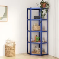 Szafy i regały magazynowe - The Living Store Regał narożny z 5 półkami - niebieski - materiał drewnopochodny - Regał Magazynowy - miniaturka - grafika 1