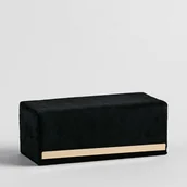 Pudełka i szkatułki - Elegancka klasyczna szkatułka na biżuterię Home & You home&you czarna plusz - miniaturka - grafika 1