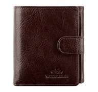 Portfele - Średni portfel ze skóry naturalnej męski brązowy - miniaturka - grafika 1