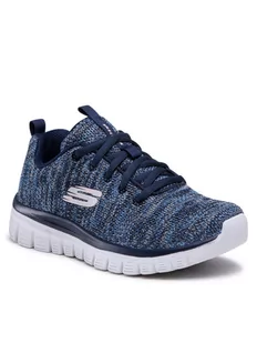 Skechers Buty Twisted Fortune 12614/NVBL Granatowy - Buty sportowe damskie - miniaturka - grafika 1