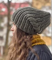 Czapki damskie - Zimowa czapka z wełny peruwiańskiej i alpaki Lumi wojskowy zielony - miniaturka - grafika 1