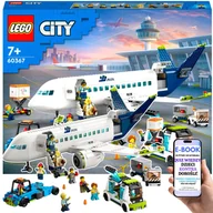 Klocki - LEGO PREZENT URODZINOWY DLA CHŁOPCA – LEGO City Samolot pasażerski • Kokpit, wnętrze i pojazdy lotniskowe Klocki Prezent + EBOOK-2 - miniaturka - grafika 1