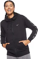 Bluzy damskie - Nike Damska bluza z kapturem W Nsw z logo Fz czarny czarny/biały XL - miniaturka - grafika 1