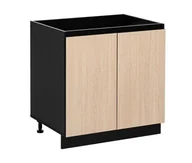 Szafki kuchenne - Szafka do kuchni stojąca, Roma, 80x45x81 cm, czarny, jodełka, mat - miniaturka - grafika 1