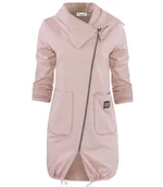 Bluzy damskie - Cienka długa bluza ze skośnym suwakiem i kominem BEATA - miniaturka - grafika 1