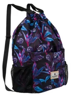 Plecaki worki - Fioletowy plecak worek damski sportowy PETERSON miejski plecak mieści A4 kieszonki miejsce na bidon - miniaturka - grafika 1