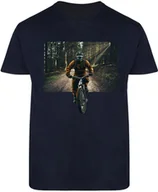 Koszulki męskie - T-SHIRT MĘSKI NA ROWER DOWNHILL MTB KOLARZ KOSZULKA GRANATOWA R-L A276 - miniaturka - grafika 1
