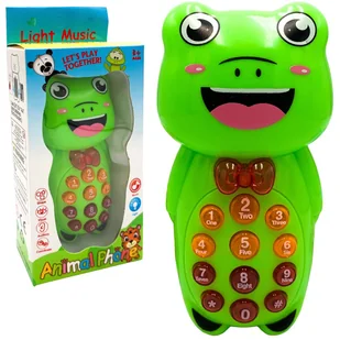 Zabawkowy telefon dla dzieci telefonik świecący z dźwiękiem melodyjki - Zabawki interaktywne dla dzieci - miniaturka - grafika 1