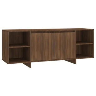 Lumarko Szafka pod TV, brązowy dąb, 130x35x50 cm, płyta wiórowa - Szafki RTV - miniaturka - grafika 3