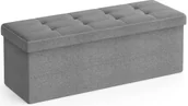 Pufy i podnóżki - Jasnoszara prostokątna pufa ze schowkiem - Ebro 3X - miniaturka - grafika 1