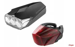 Zestaw oświetlenia Kross Lumi SET II, przód 3LED, tył, black - Lampki rowerowe - miniaturka - grafika 1