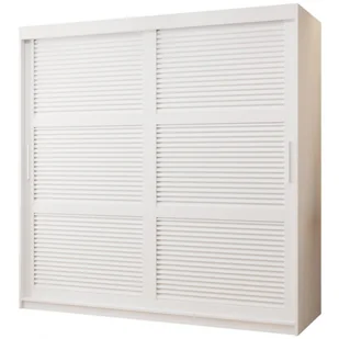 Szafa przesuwna garderoba na ubrania do sypialni ŻALUZJA 180 czarna biała - Szafy - miniaturka - grafika 1