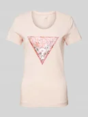 Koszulki i topy damskie - T-shirt z obszyciem z kamieni stras - miniaturka - grafika 1