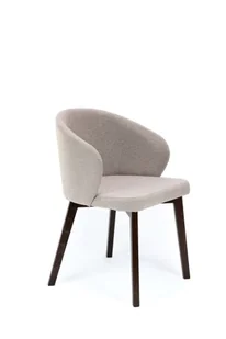 Flavio 5 krzesło tapicerowane beżowe nogi orzech - Krzesła - miniaturka - grafika 1