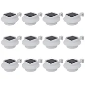 Lampy ogrodowe - vidaXL Solarne lampy ogrodzeniowe LED, 12 szt., białe - miniaturka - grafika 1