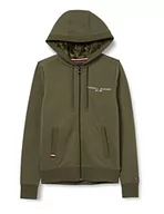 Bluzy męskie - Tommy Hilfiger Męska bluza z kapturem z logo Tommy z podszewką z futra, wojskowa zieleń, XS - miniaturka - grafika 1