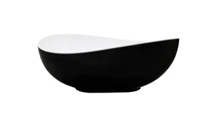 Besco Wanna wolnostojąca Siya 160x92 cm odlew mineralny czarny połysk klik-klak czyszczony od góry biały WMD-160-SWW - Wanny Besco Wanna wolnostojąca Siya 160x92 cm odlew mineralny czarny połysk klik-klak czyszczony od góry biały WMD-160-SWW - Wanny - miniaturka - grafika 1