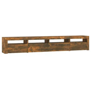 Lumarko Szafka pod TV z oświetleniem LED, przydymiony dąb, 240x35x40 cm - Szafki RTV - miniaturka - grafika 8