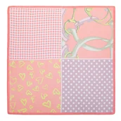 Apaszki i szaliki męskie - Damska apaszka wzorzysta jedwabna beżowo - morelowa - miniaturka - grafika 1