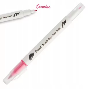 Pisak PENTEL Brush Sign Pen Twin SESW30 karminowy - Kredki, ołówki, pastele i pisaki - miniaturka - grafika 1