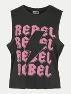 Koszulki i topy damskie - Noisy May Top Rebel 27034002 Szary Oversize - miniaturka - grafika 1