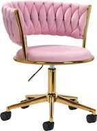 Krzesła - Activeshop 4Rico krzesło obrotowe QS-GW01G aksamit różowe - miniaturka - grafika 1