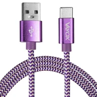 Kable USB - Kabel USB - USB-C fioletowy 1,5m VA0146 Vayox - miniaturka - grafika 1