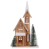 Ozdoby bożonarodzeniowe - Figurka z drewna jodłowego z LED Dom, 42 cm - miniaturka - grafika 1