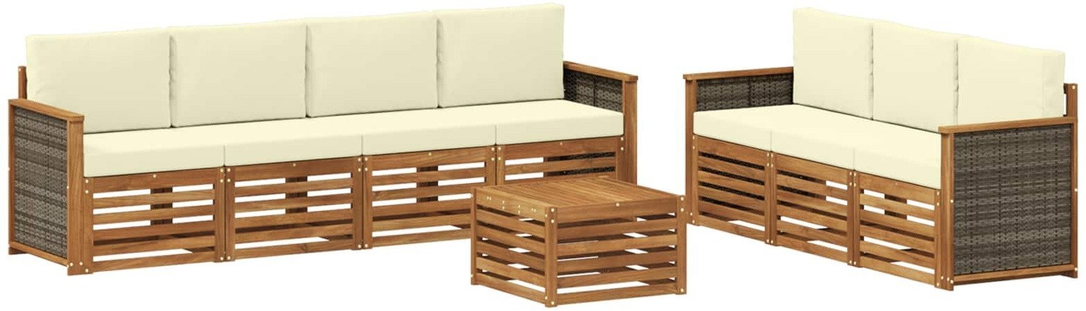 vidaXL Zestawy sof z poduszką 8 pcs Lite Drewno Akacji