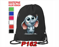 Torby szkolne - WOREK SZKOLNY NA WF BUTY DLA DZIECKA ZWIERZAKI ŚMIESZNE RÓŻNE + IMIĘ - miniaturka - grafika 1