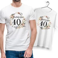Koszulki męskie - Koszulka Męska Biała na 40 Urodziny T-Shirt z Nadrukiem Na Prezent Gift - miniaturka - grafika 1