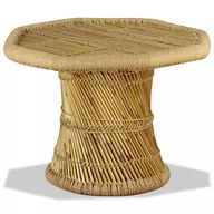 Ławy i stoliki kawowe - vidaXL Stolik kawowy Bambusowy Ośmiokąt, 60 x 45 cm - miniaturka - grafika 1