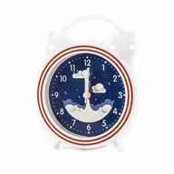 Zegary - Biały Budzik Kosmos Zegar Na Baterie Różne Wzory - miniaturka - grafika 1