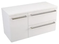 Szafki łazienkowe - Szafka Wisząca Z Blatem ATH 90 cm D Prawa - Biały Mat - Uchwyty Stal Szczotkowana - miniaturka - grafika 1