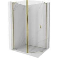 Kabiny prysznicowe - Mexen Mist L kabina prysznicowa pięciokątna asymetryczna uchylna 100 x 80 cm, transparent, złota - 8A8L-100-080-50-00 - miniaturka - grafika 1