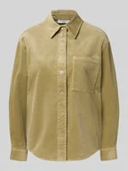 Bluzki damskie - Bluzka z długim rękawem o kroju relaxed fit z mieszanki bawełny - miniaturka - grafika 1