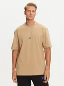 Koszulki męskie - Hugo T-Shirt Nieros 50509991 Beżowy Regular Fit - miniaturka - grafika 1