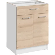 Szafki kuchenne - Szafka Dolna 2 Drzwi 1 Szuflada DS 6/1 Ecomodel Layman Biała Struktura, Biały Mat - miniaturka - grafika 1