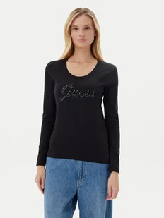 Guess Bluzka W5YI26 J1314 Czarny Slim Fit - Bluzki damskie - miniaturka - grafika 1