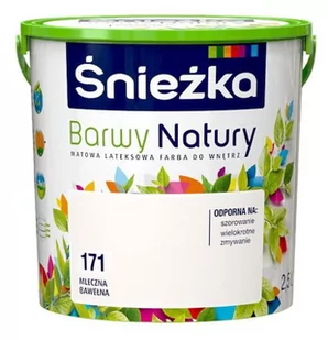 Farba lateksowa Barwy Natury mleczna bawełna 171 2,5 l Śnieżka - Farby wewnętrzne - miniaturka - grafika 1