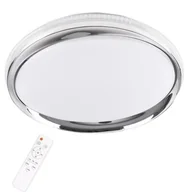 Lampy sufitowe - Polux Plafon LED Glossy2 51cm 72W biały chrom z pilotem 314826 - miniaturka - grafika 1