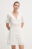 Sukienki - Pepe Jeans sukienka EDEN kolor beżowy mini rozkloszowana PL953699 - miniaturka - grafika 1